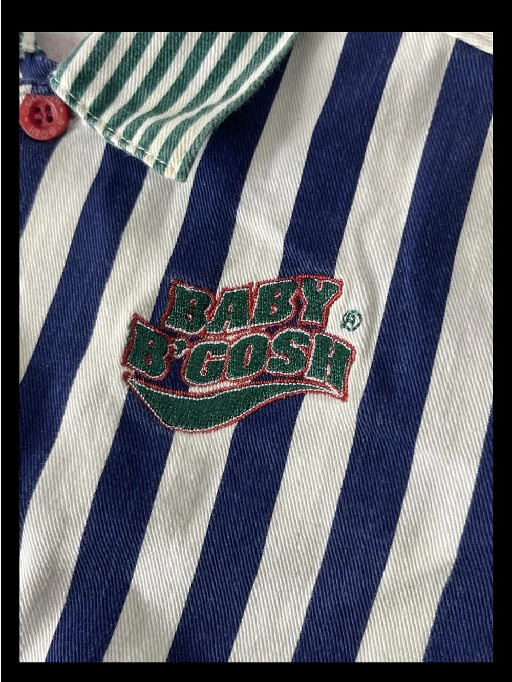 Vtg OshKosh Baby B'Gosh Romper Colorblock Multi-Stripe 18 Months USA Cotton